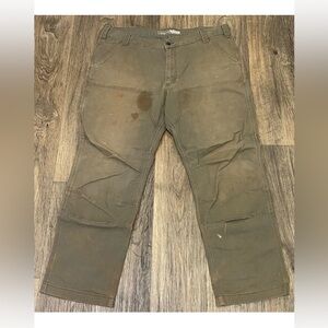 Carhartt Men's Double Knee Olive Green Cargo Workwear vintage Pants Sz 38 Y2K